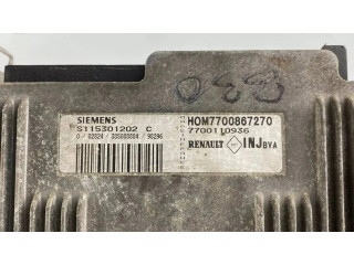 Блок управления двигателя 7700867270, S115301202C Renault Clio I
