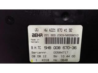 Блок управления климат-контролем A2218704192, 5HB00867036   Mercedes-Benz S W221