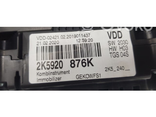 Přístrojová deska  Volkswagen Caddy 2020 2K5920876K, 2K5920876K  