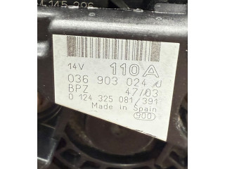 Генератор 036903024J, 0124325081   Skoda Fabia Mk2 (5J)      