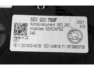 Панель приборов 5E0920750F, 5E0920750FX   Skoda Octavia Mk3 (5E)       