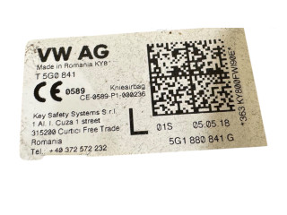 Подушка безопасности для колен 5G1880841G, T5G0841 Skoda Octavia Mk3 (5E)