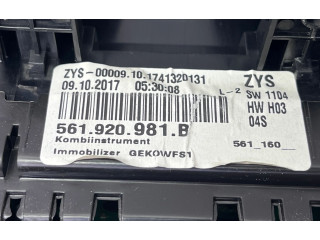 Přístrojová deska  Volkswagen PASSAT B8 USA 2018 561920981B  