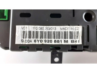Панель приборов 6Y0920881M, E509E346405U176   Skoda Fabia Mk1 (6Y)       