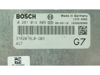 Блок управления двигателя 37820RL0G03, 0281014809   Honda Accord