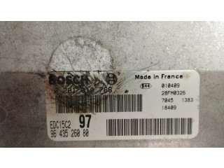 Блок управления двигателя 0281010766, 9643526080 Citroen Xsara