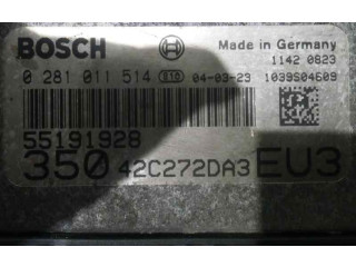 Блок управления двигателя 55191928, 0281011514   Fiat Idea