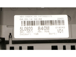 Спидометр (приборный щиток) 5L0920840M, 5L0920840M   Skoda Yeti (5L)