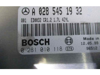 Блок управления двигателя A0285451932, 0281010118 Mercedes-Benz A W168