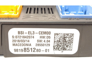 Pojistková skříňka Řídící jednotka BSM 9819851280, 1618840880 Citroen SpaceTourer XL 2019