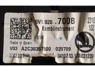 Спидометр (приборный щиток) 6V0920700B, 6V0920700B   Skoda Fabia Mk3 (NJ)   