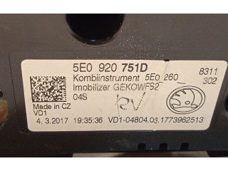 Панель приборов 5E0920751D   Skoda Octavia Mk3 (5E)       