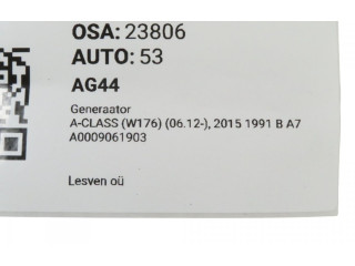 Генератор A0009061903, A0009061903 Mercedes-Benz A W176