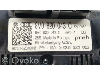 Блок управления климат-контролем 8V0820043CIMJ, 8V0820043C   Audi A3 S3 8V