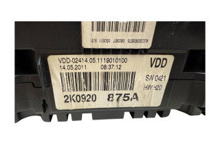 Přístrojová deska  Volkswagen Caddy 2011 2K0920875A, 1119010100  