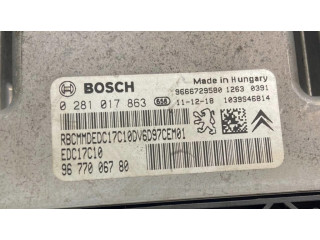Блок управления двигателя 9666729580, 0281017863 Citroen C4 II