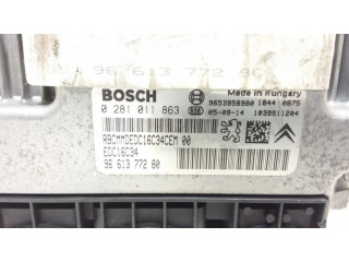 Блок управления двигателя 0281011863, 9661377280   Citroen C4 I