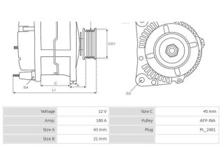 Генератор CA1920, 3EFFE Citroen Berlingo
