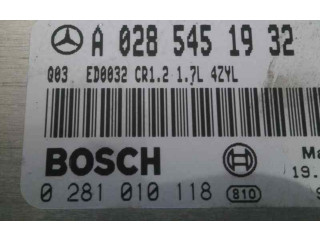 Блок управления двигателя A0285451932, 0281010118   Mercedes-Benz A W168