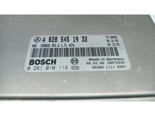 Řídící jednotka A0285451932, 0281010118 Mercedes-Benz A W168 2002