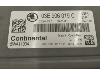 Блок управления двигателя 03E906019C, 5WA11004 Skoda Fabia Mk2 (5J)