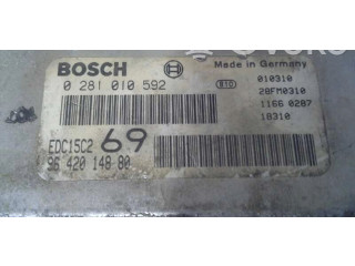Блок управления двигателя 0281010592, 9642014880 Peugeot 306