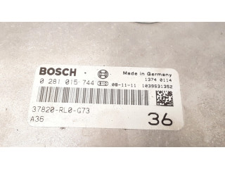 Блок управления двигателя 0281015744, 37820RL0G73 Honda Accord