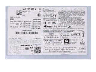 Радио/ проигрыватель CD/DVD / навигация  5H0035820K   Volkswagen Golf VIII 