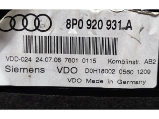 Панель приборов 8P0920931A   Audi A3 S3 8P       