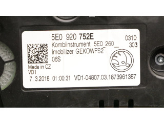 Панель приборов 5E0920752E, 5E0920752E   Skoda Octavia Mk3 (5E)       