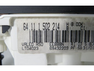 Блок управления климат-контролем 64111502214, 64111502214 Mini One Cooper R50 53