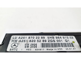 Блок управления климат-контролем A2518702289, A2518205289   Mercedes-Benz ML W164