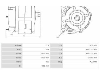 Генератор CA1541, 3EFFE   Audi A3 S3 8L      