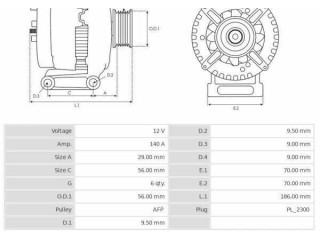 Генератор CA1811, 3EFFE Audi A3 S3 8P