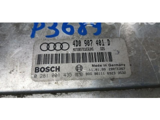 Блок управления двигателем Блок управления 0281001435, 4D0907401D   Audi A8 S8 D2 4D