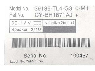 Блок управления 39186TL4G310M1, YE3BYBH1871A Honda Accord