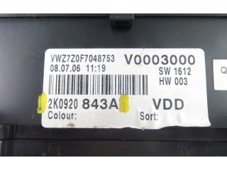Přístrojová deska Volkswagen Caddy 2007 2K0920843A, 2K0920843A