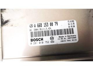 Řídící jednotka a6681530079, 0281010752 Mercedes-Benz A W168 2001