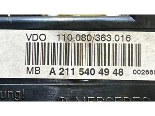 Панель приборов A2115404948, 110080363016   Mercedes-Benz E W211       