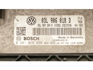 Блок управления двигателя 03L906018D, 0281016898   Volkswagen Touran II