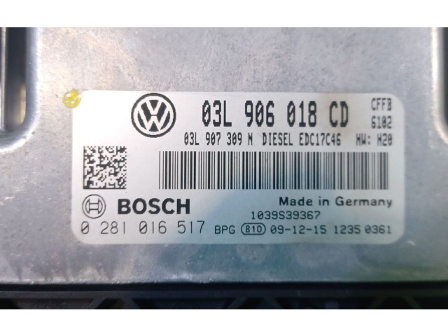 Řídící jednotka 3L906018CD, 0281016517   Volkswagen Tiguan 2010