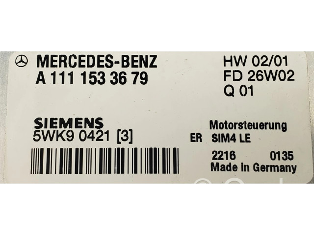 Řídící jednotka 5WK90421, A1111533679 Mercedes-Benz CLK A208 C208 2002