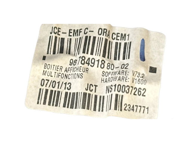 Дисплей 9678491880, 2347771 Peugeot Partner