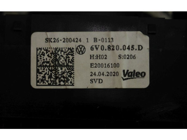 Блок управления климат-контролем 6V0820045D, 6V0820045D Skoda Fabia Mk2 (5J)