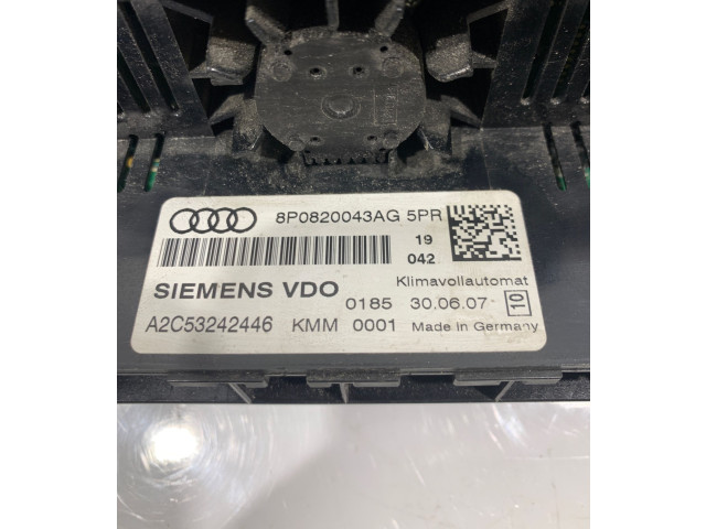 Блок управления климат-контролем 8P0820043AG, A2C53242446   Audi A3 S3 A3 Sportback 8P