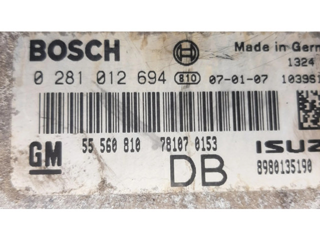 Блок управления двигателя 0281012694, 55560810 Opel Astra H