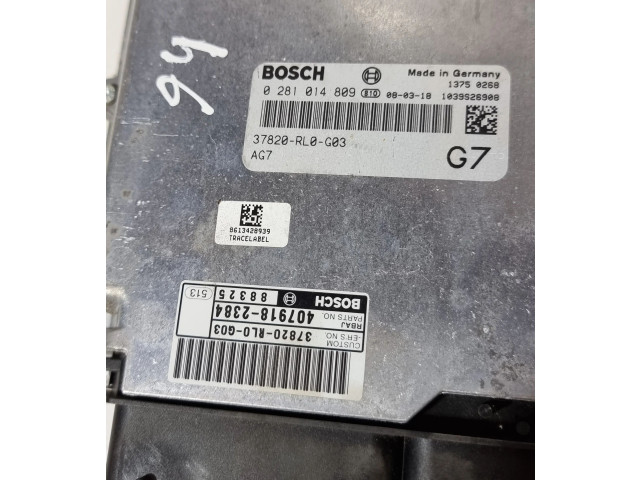 Блок управления двигателя 37820RL0G03, 0281014809 Honda Accord