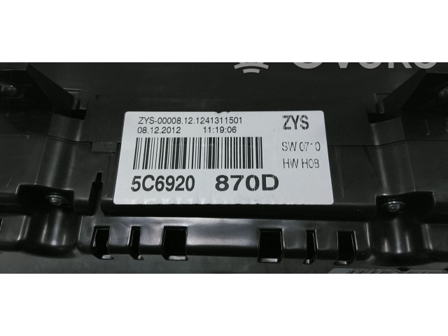 Панель приборов 5C6920870D Volkswagen Jetta VI