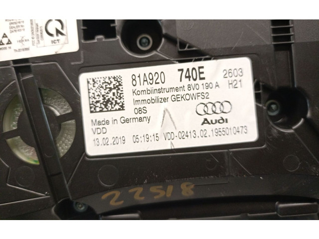 Панель приборов 81A920740E, 81A920740E Audi Q2 -