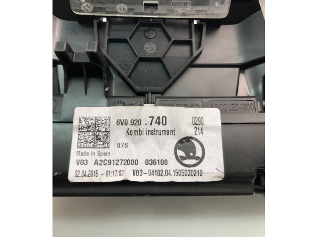 Спидометр (приборный щиток) 6V0920740 Skoda Fabia Mk3 (NJ)